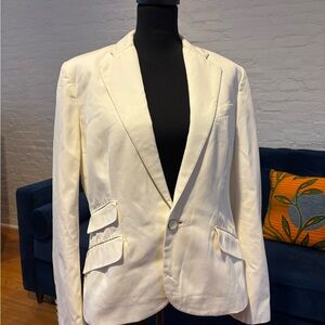Ralph Lauren Classic Ivory Single-Button Women’s Blazer - Size 14